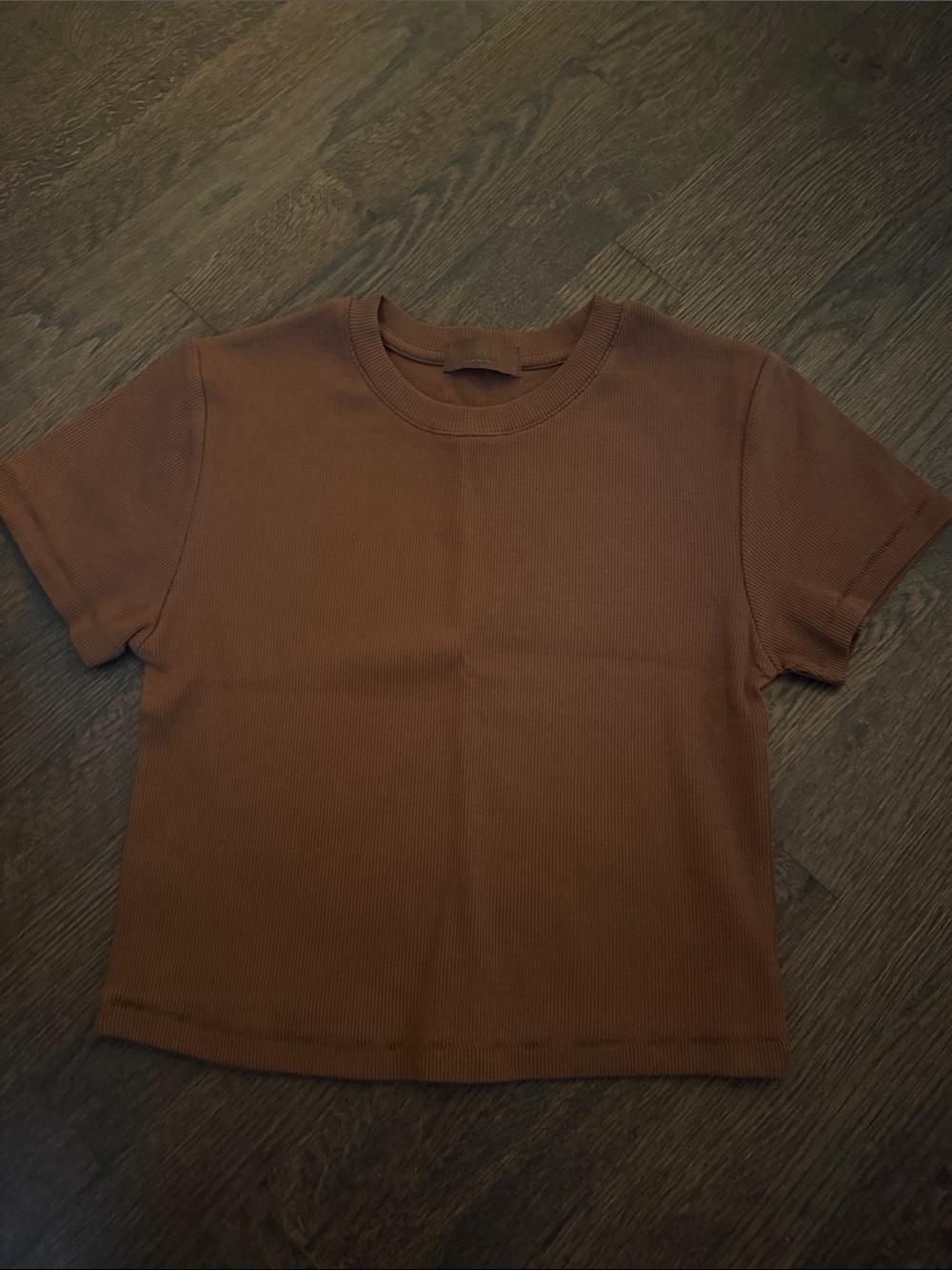 nuuds Brown Short Sleeve Ribbed Tee